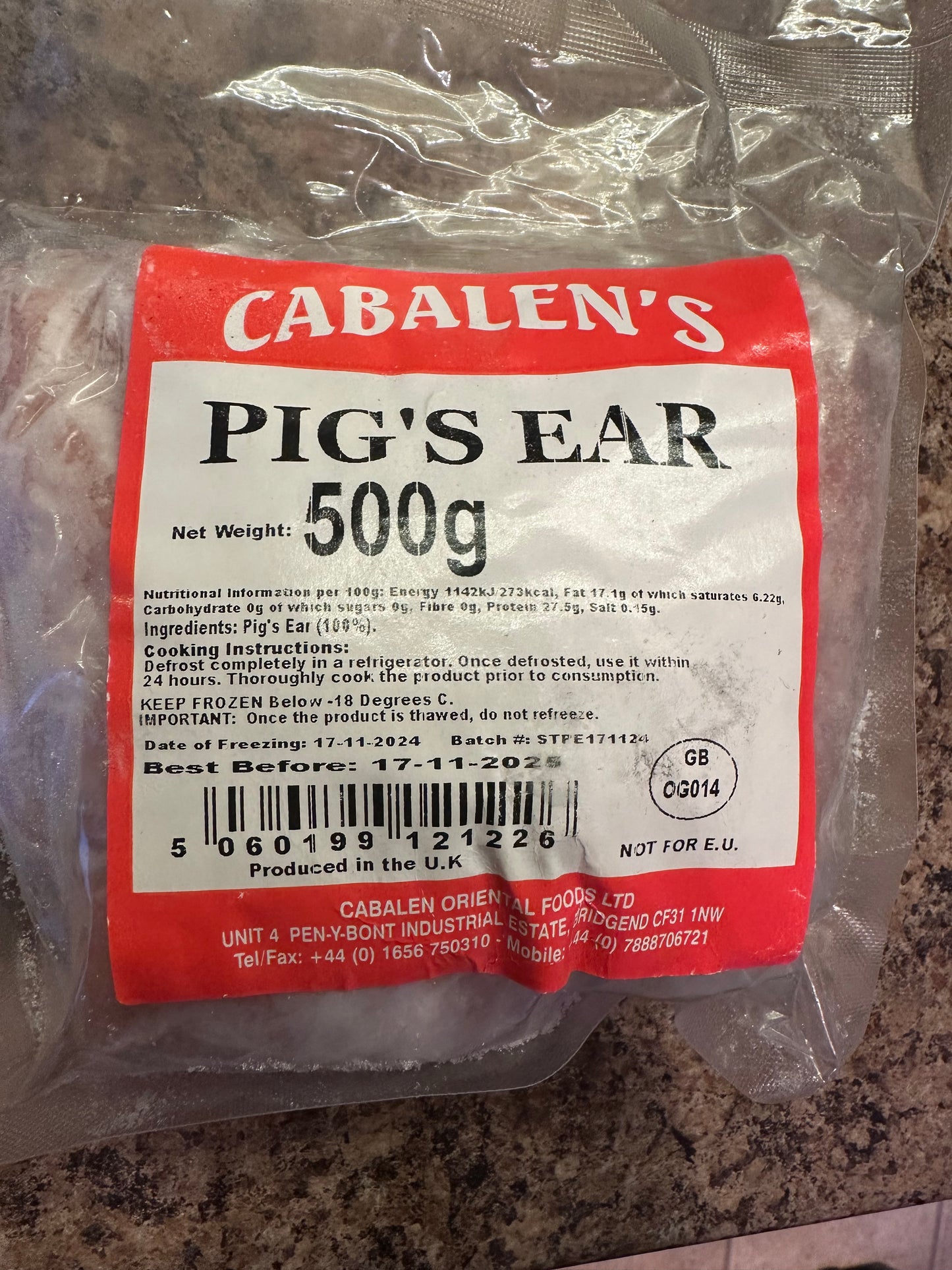 Cabalen Pigs Ear 500g