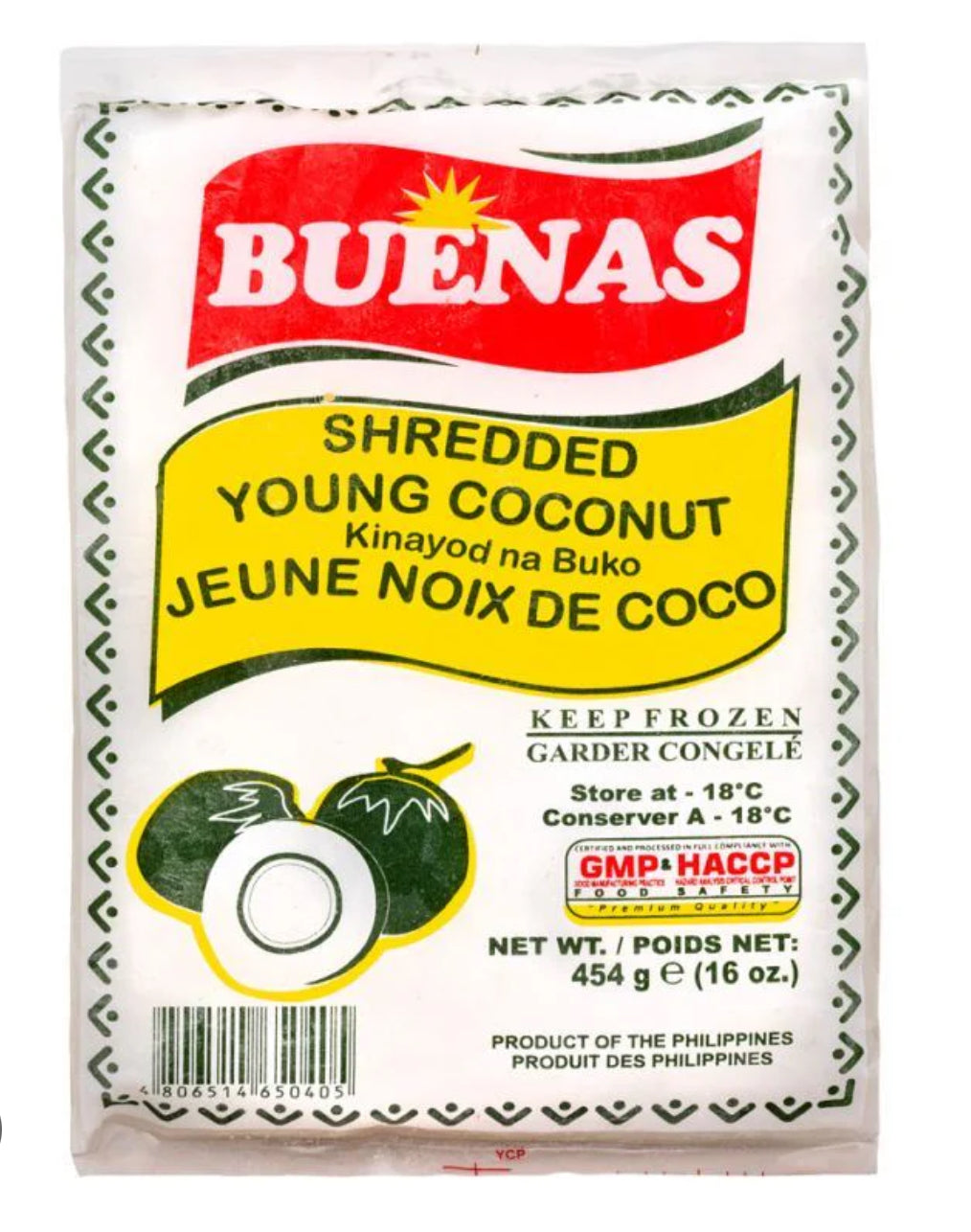 Buenas Shredded Young Coconut (buko) 454g