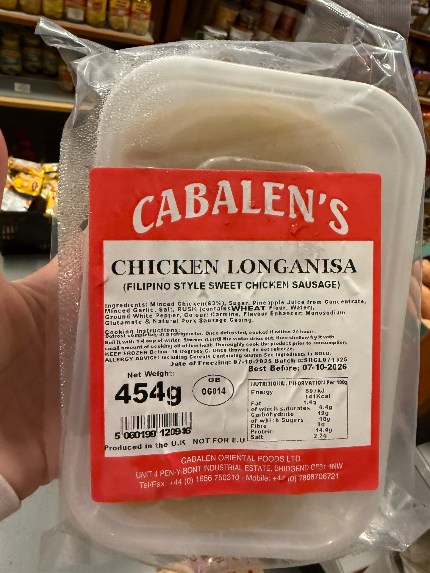 Cabalen Chicken Longganisa 454g