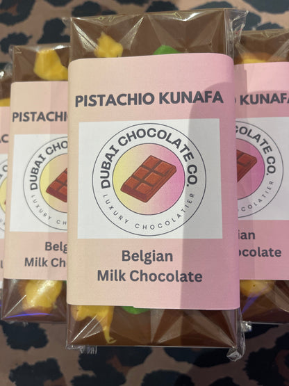 Dubai Chocolate Bar 200g - Belgian Milk Chocolate - Pistachio - Kunafa - Tahini